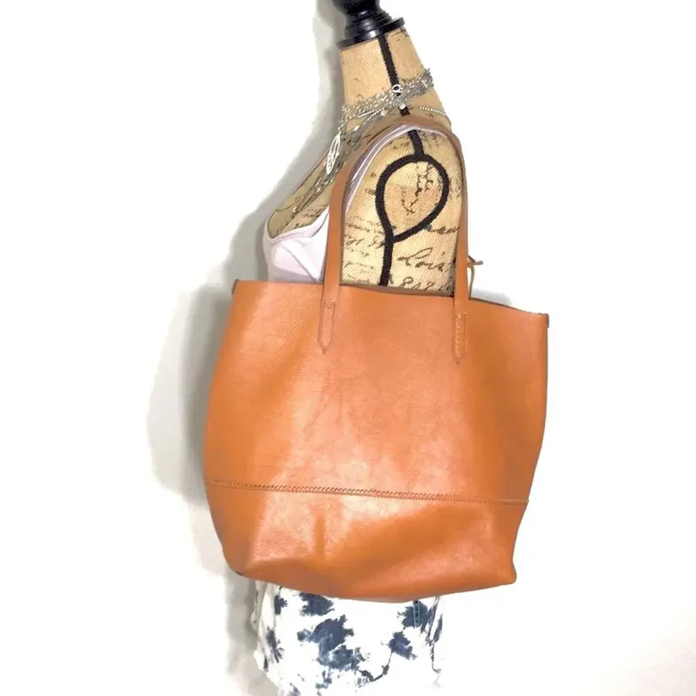 J. CREW tote bag bourbon pebble leather color - Picture 10 of 10